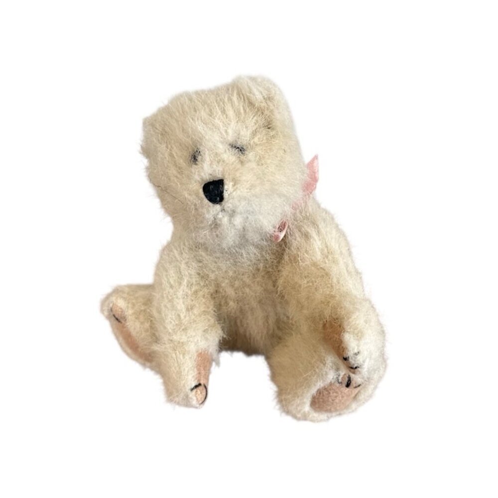 Boyds Bears Baldwin 6" Stuffed Plush Bear; The Archive Collection; Pink bow
